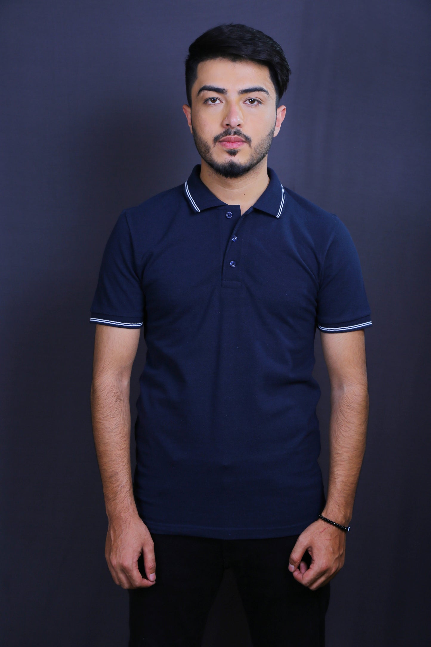 Men Solid Polo Collar T-shirt