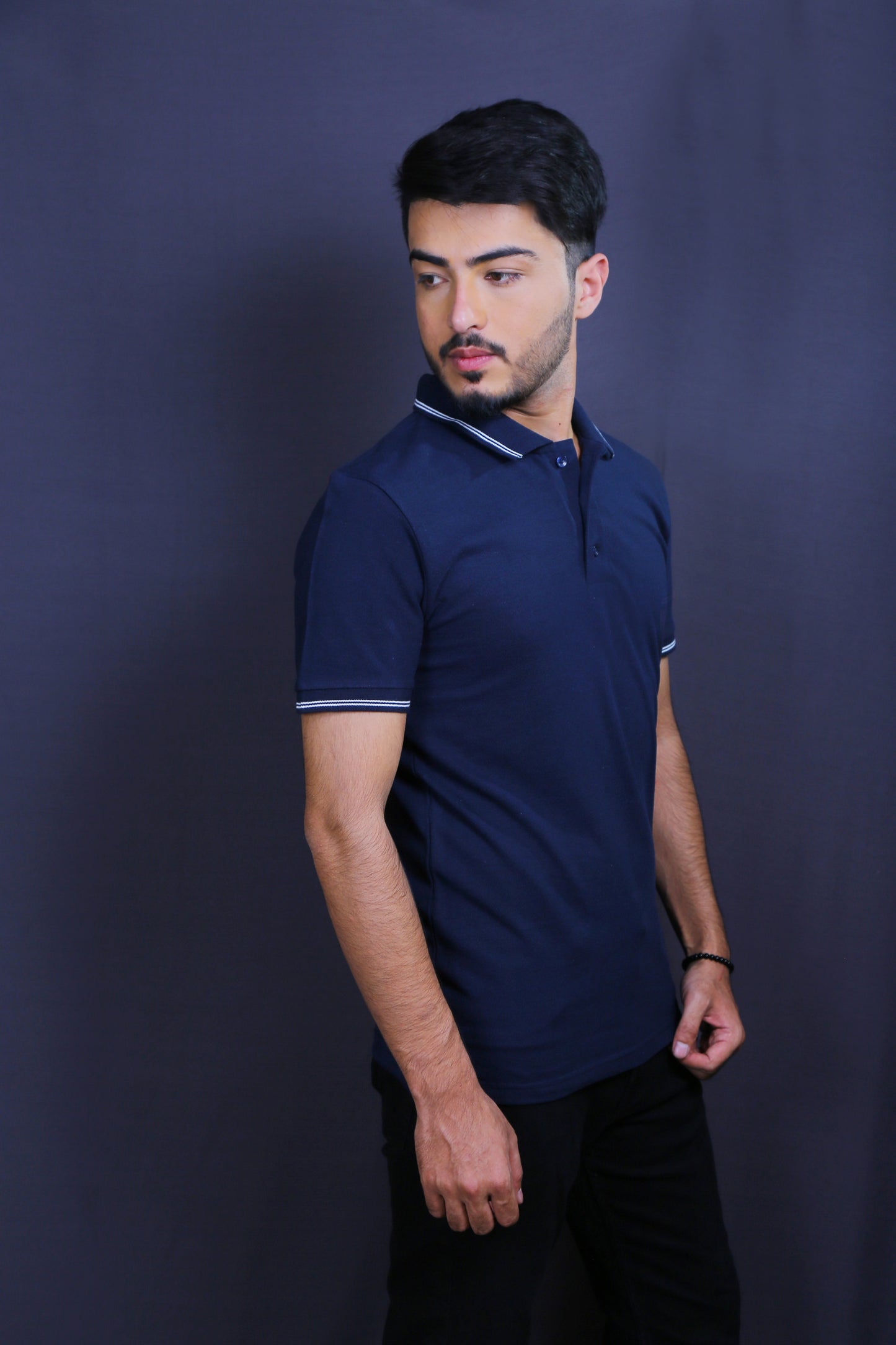 Men Solid Polo Collar T-shirt