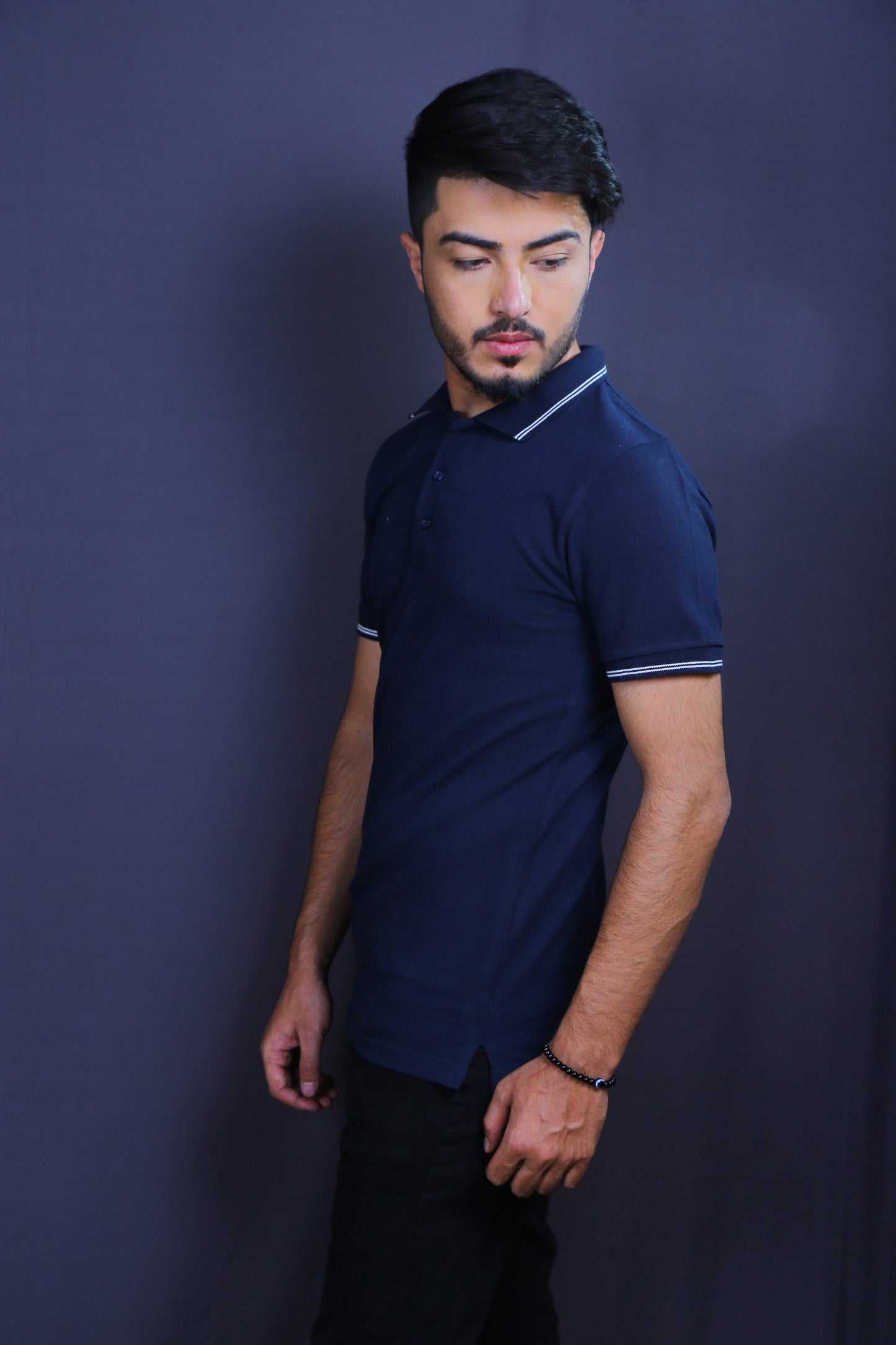 Men Solid Polo Collar T-shirt
