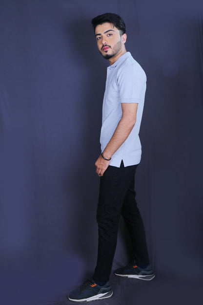 Men Solid Polo Collar T-shirt