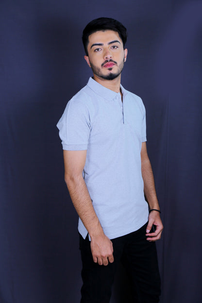 Men Solid Polo Collar T-shirt