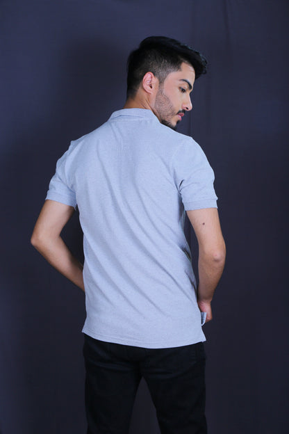 Men Solid Polo Collar T-shirt