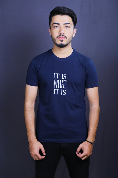 Men Embroidered Round Neck T-shirt