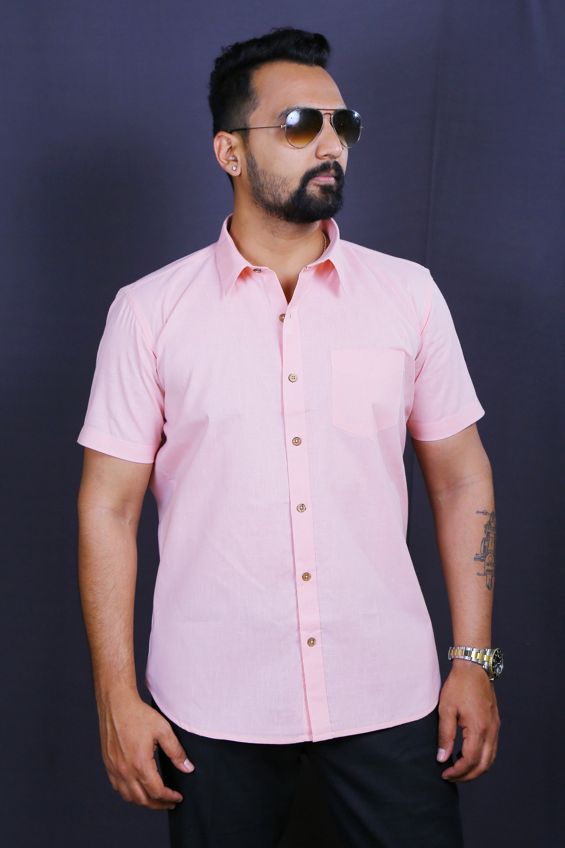 pink half shirt