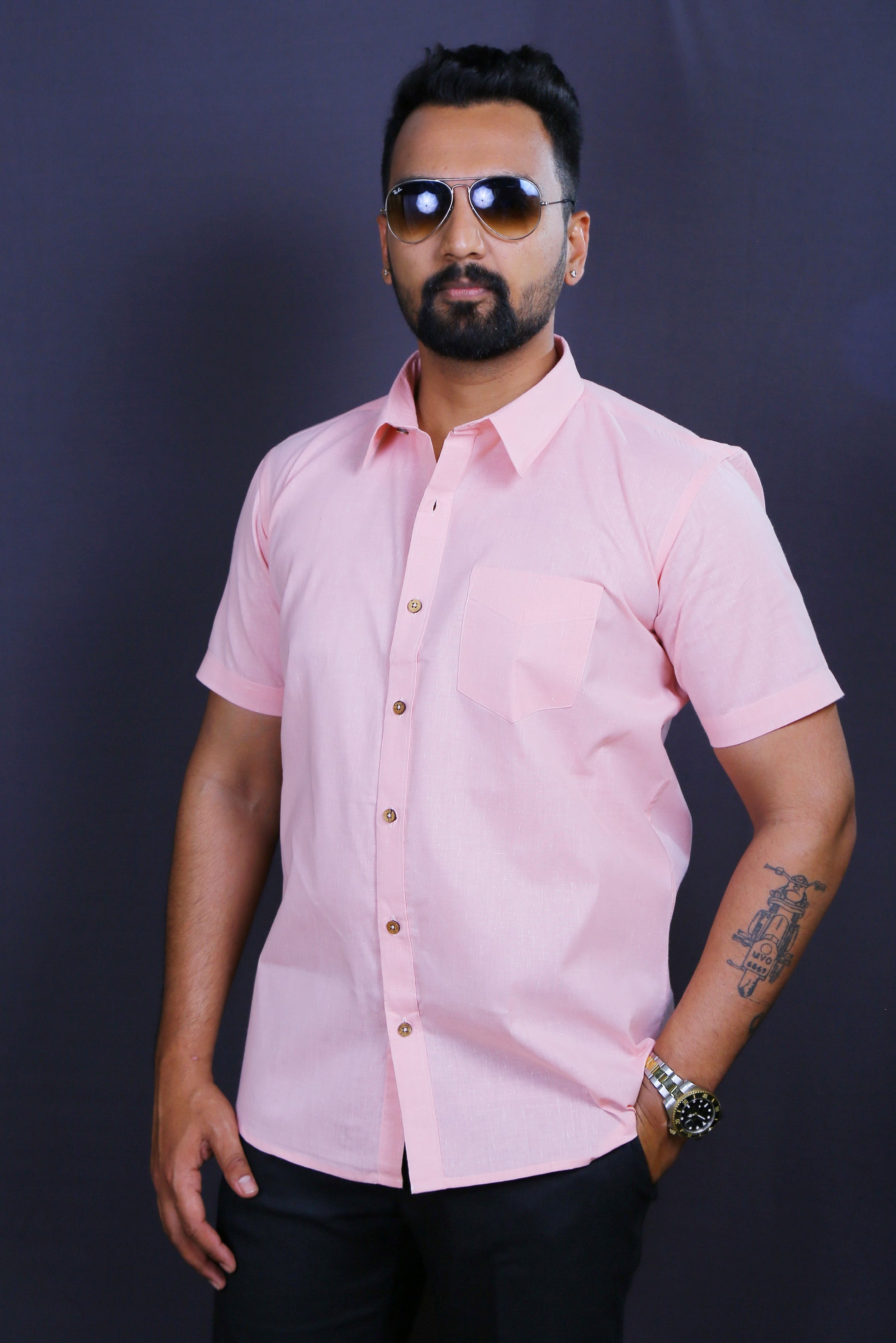 pink half shirt mens