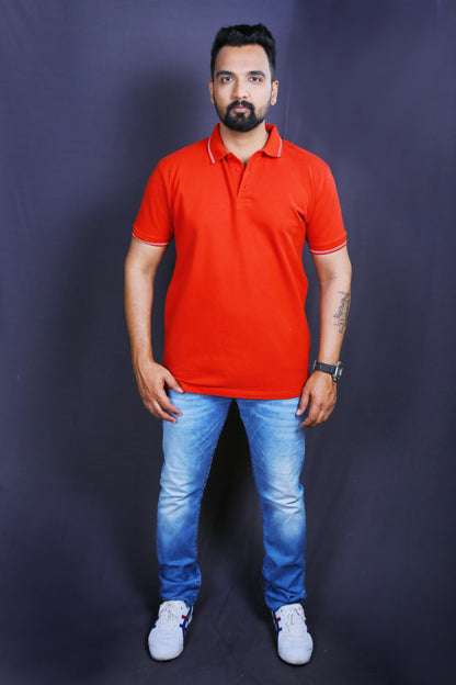 Men Solid Polo Collar T-shirt