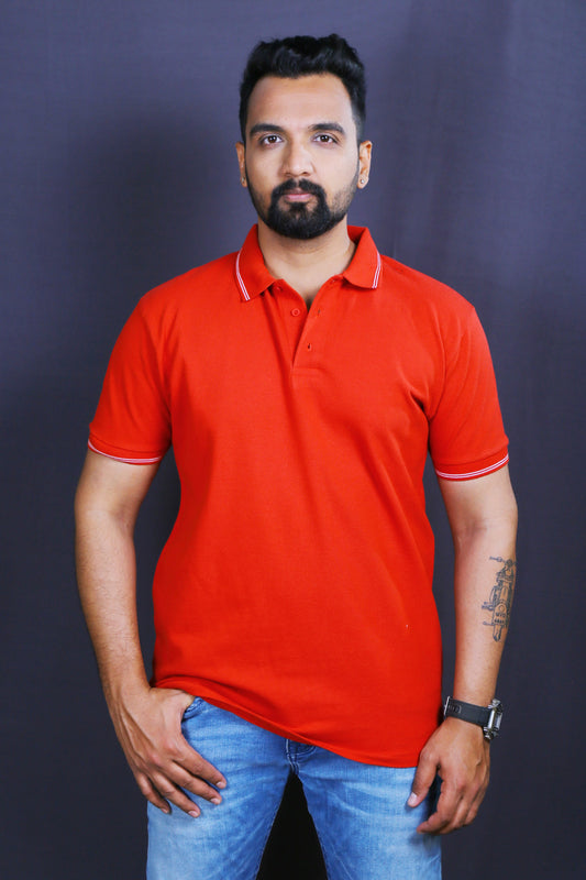 Men Solid Polo Collar T-shirt